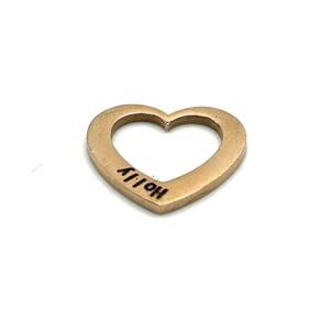 18K Rose Gold Plated Heart Pendant Charm Engraved Holly New